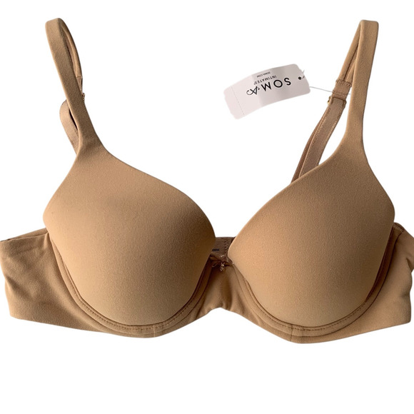 Soma Bra Women's Size 32B Full Coverage Warm Amber Underwire Center Pendant NWT - Picture 5 of 8